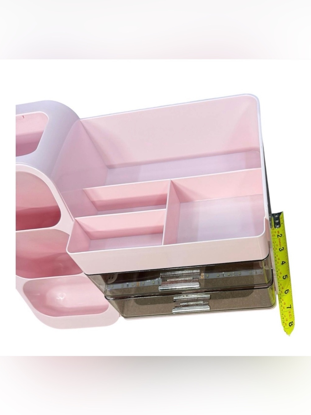 Cute Pink Countertop Cosmetic Organizer & Stationery Display Box NEW - Picture 7 of 8